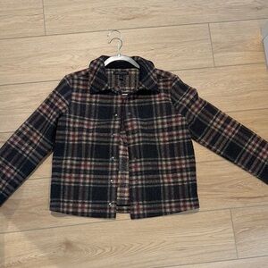 Plaid Women’s Jacket - Black Purple and Brown